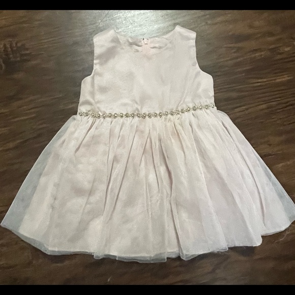 Formal Dress with Rhinestone type design and faux fur overcoat - Picture 2 of 3